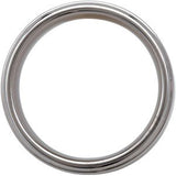 Tungsten 8 mm Satin Finished Band with Ridged Edges Size 7.5