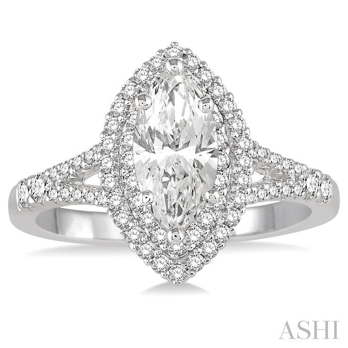 Marquise Shape Halo Diamond Engagement Ring