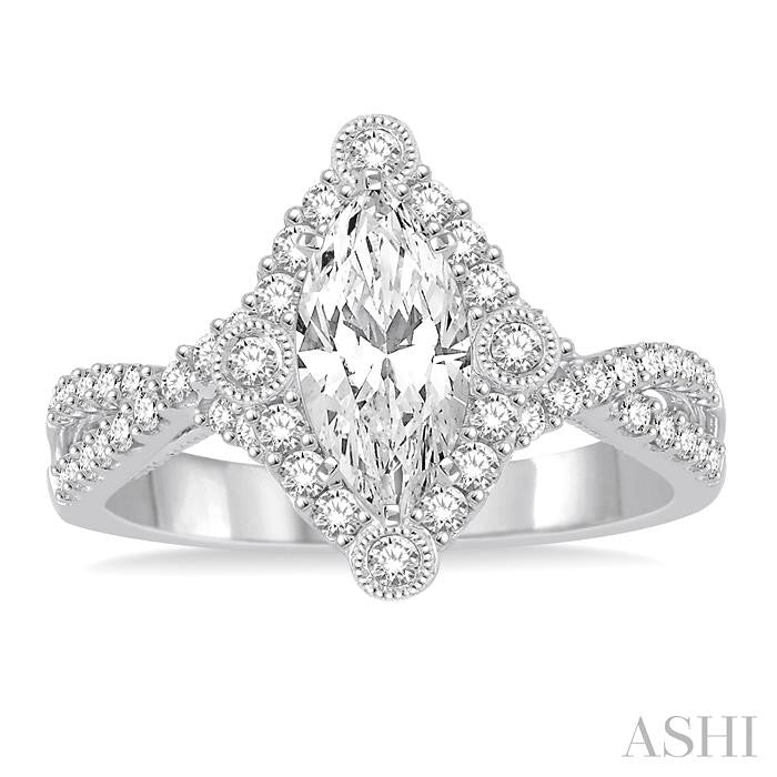 Marquise Shape Halo Diamond Engagement Ring