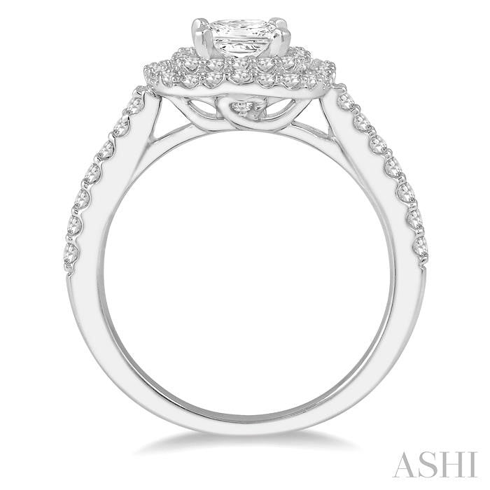 Semi-Mount Halo Diamond Engagement Ring