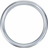 White Tungsten 8 mm Satin & Beveled-Edge Band Size 12