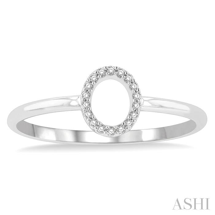 'O' Initial Diamond Ring