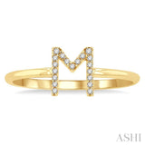 'M' Initial Diamond Ring