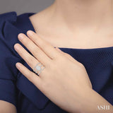 Oval Shape Halo Lovebright Diamond Fashion Ring