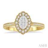Oval Shape Halo Lovebright Diamond Ring