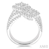 2 Stone Halo Lovebright Diamond Fashion Ring