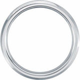 White Tungsten 6 mm Beveled-Edge Band Size 12