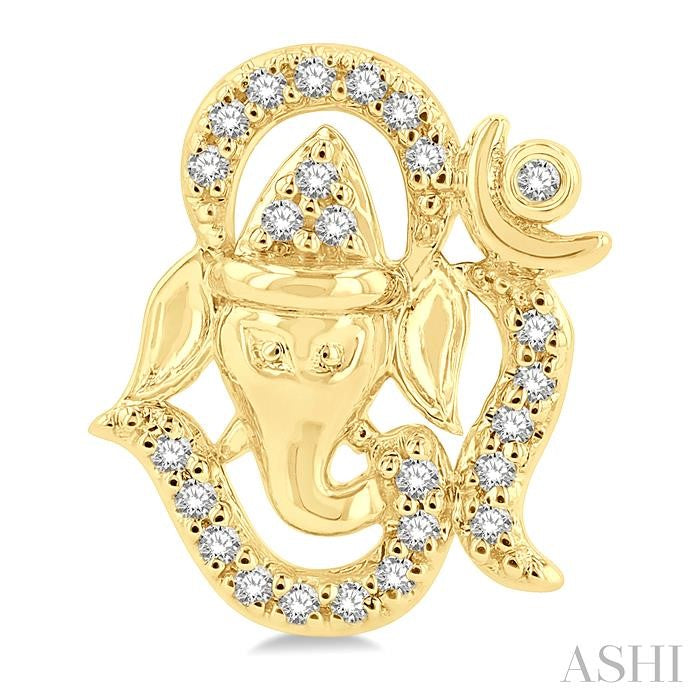 'Om Ganesha' Petite Diamond Fashion Earrings