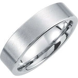 White Tungsten 6 mm Flat Satin Band Size 6