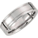 Tungsten 6 mm Grooved Band Size 6