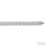 1 1/2 Ctw Floral Link Diamond Bracelet in 14K White Gold