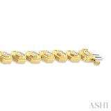1 5/8 ctw Double Hexagon Round Cut Diamond Fashion Bracelet in 14K Yellow Gold