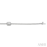 1 1/2 Ctw Fusion Baguette and Round Cut Diamond Bracelet in 14K White Gold