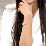 Paper Clip Lovebright Gemstone & Diamond Bracelet