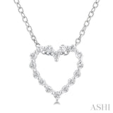 Silver Heart Shape Diamond Pendant