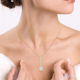 Pear Shape Halo Lovebright Diamond Pendant