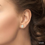 Oval Shape Halo Lovebright Diamond Earrings