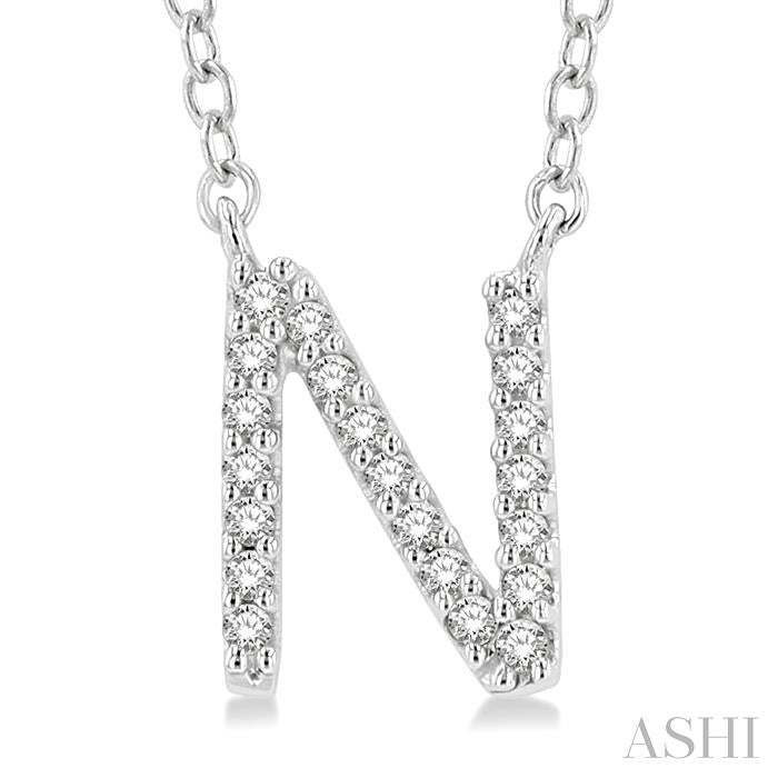 'N' Initial Diamond Pendant
