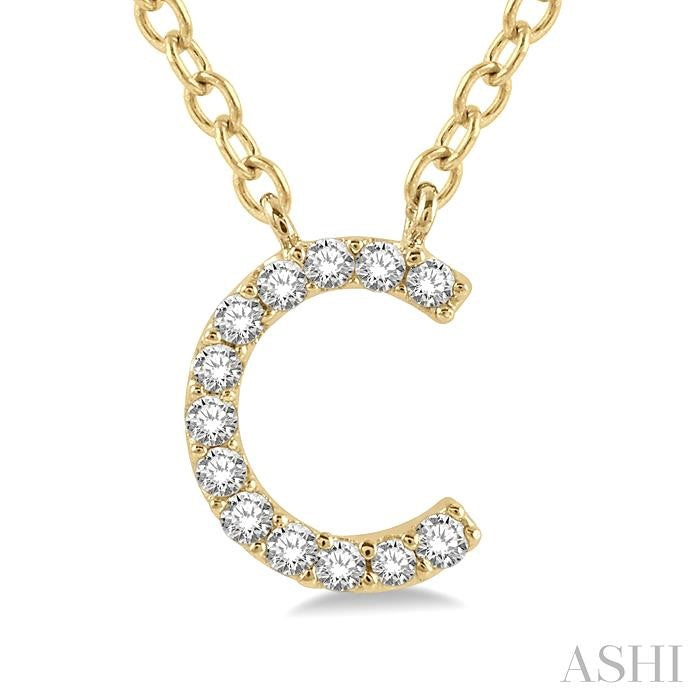 'C' Initial Diamond Pendant