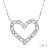 Heart Shape Baguette Diamond Necklace