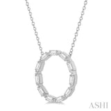 1/2 Ctw Circle Round Cut Diamond Necklace in 14K White Gold