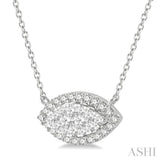 Marquise Shape East-West Halo Lovebright Essential Diamond Necklace