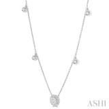 1/3 ctw Circular Lovebright Round Cut Diamond Necklace in 14K White Gold