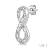 1/4 Ctw Infinity Baguette and Round Cut Diamond Earring in 10K White Gold