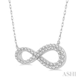 1/4 Ctw Infinity Round Cut Diamond Necklace in 14K White Gold