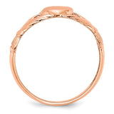 14k Rose Gold Polished Claddagh Ring