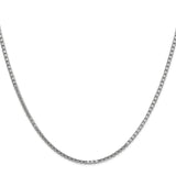 14K White Gold 20 inch 1.9mm Box with Lobster Clasp Chain